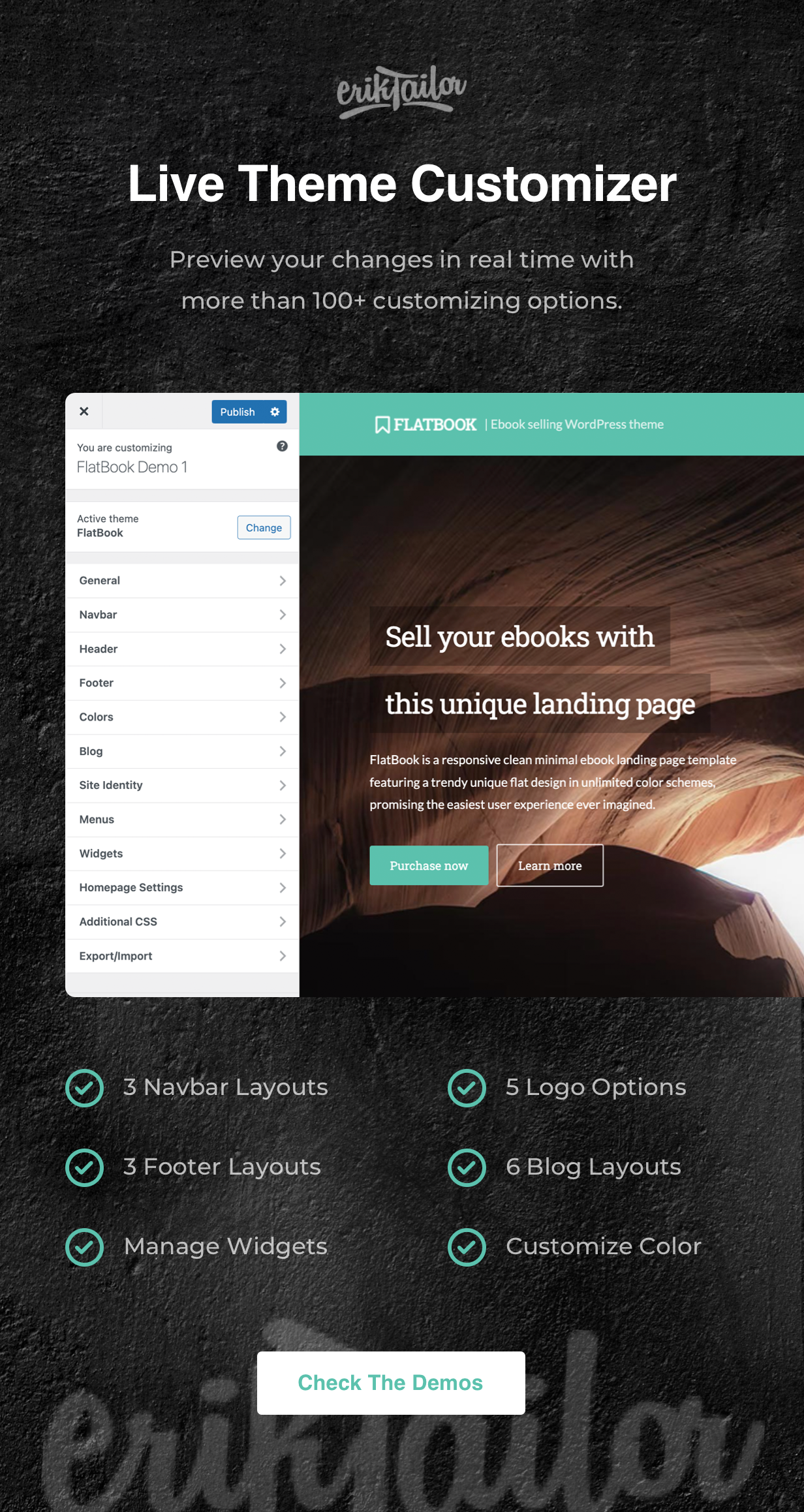 theme customizer2 - FlatBook - Ebook Selling WordPress Theme